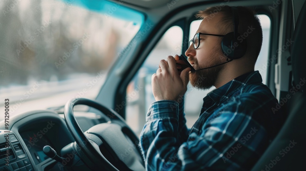 Van Driver Using Phone and Ignoring Road Safety Van Driver Using Phone and Ignoring Road Safety