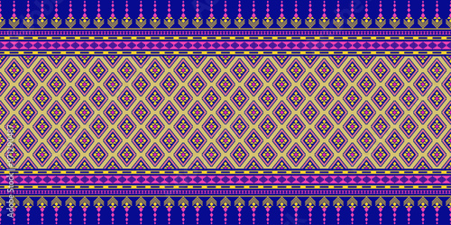 Abstract ethnic seamless art pattern. Geometric native, folklore embroidery ornament pattern design for textile, texture, fabric, weaving, background, carpet, curtain, cushion, printing.