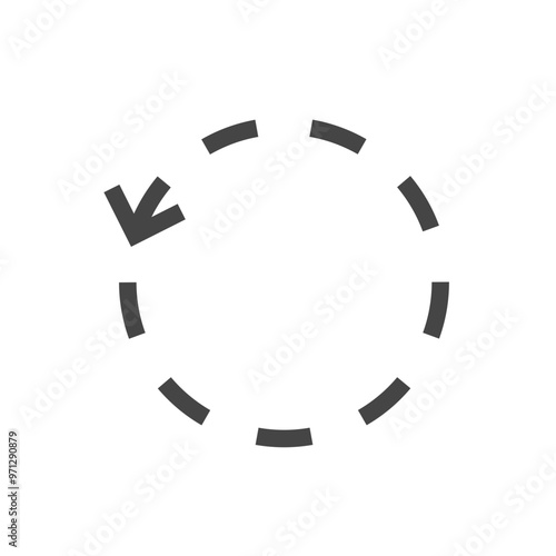 Arrow icon dash line style medium stroke