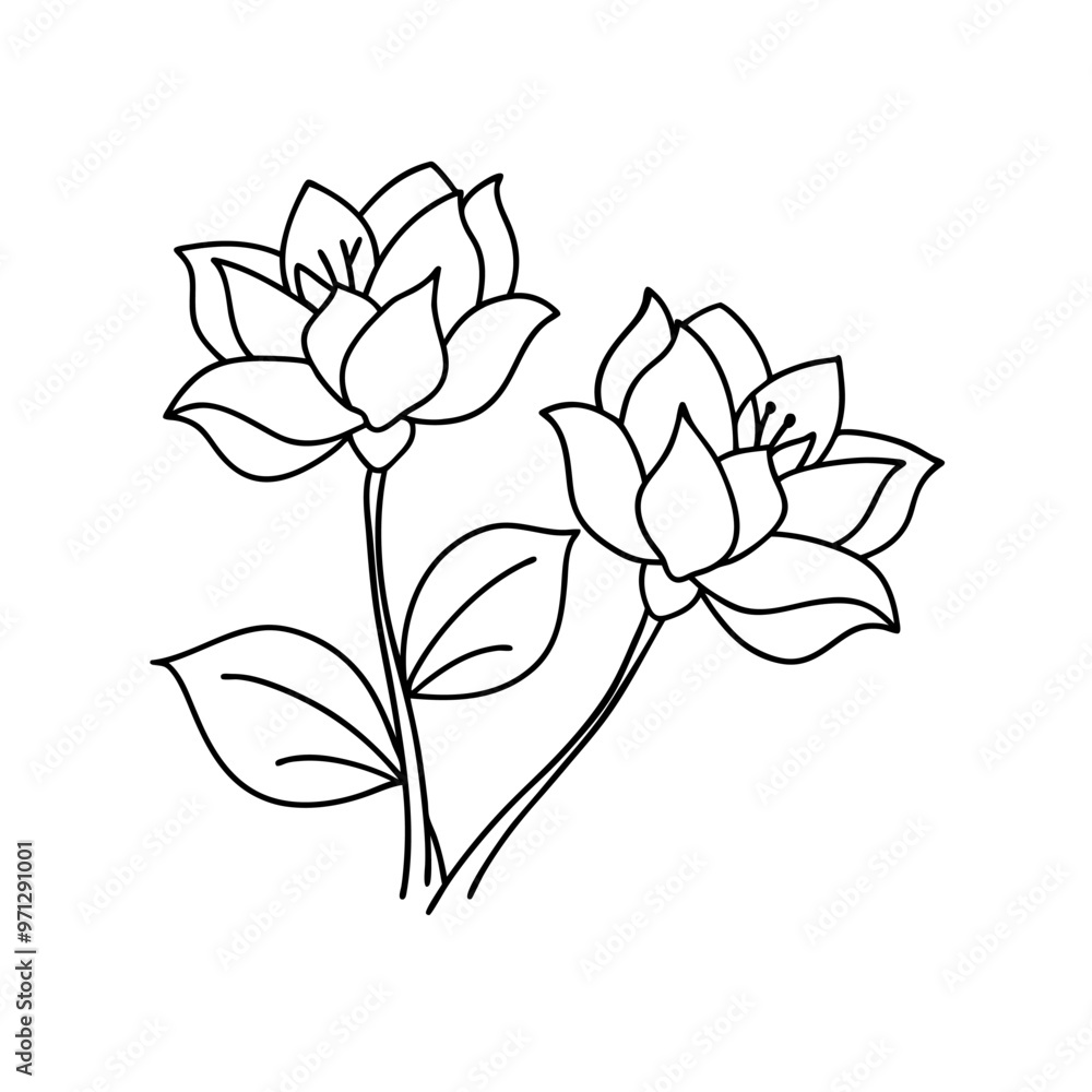 Elegant Camellia Silhouette Vector Illustration for Designers Elegant Camellia Silhouette Vector Illustration for Designers