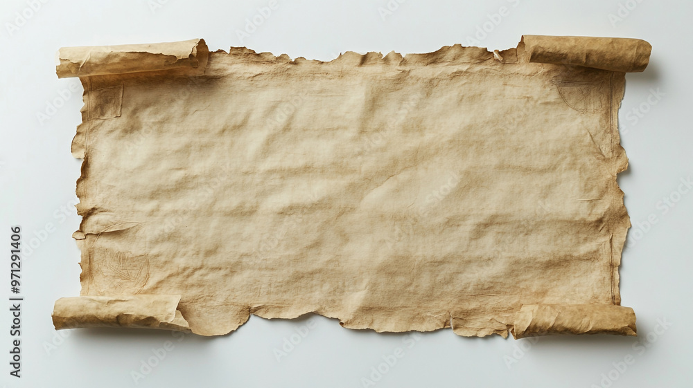 ancient parchment on a white background ancient parchment on a white background