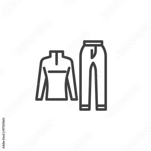 Winter underwear line icon