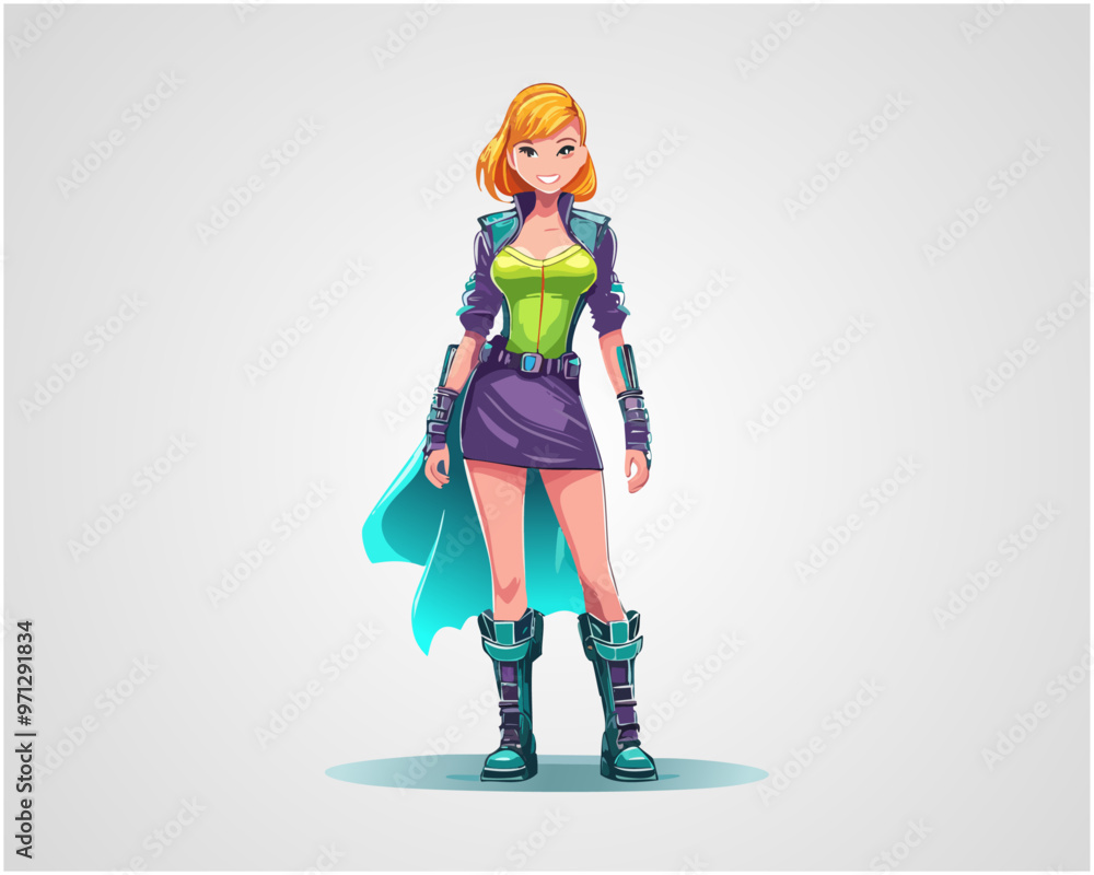 Stylized Female Character Illustration in Modern Art Style