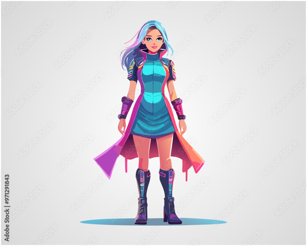Stylized Female Character Illustration in Modern Art Style