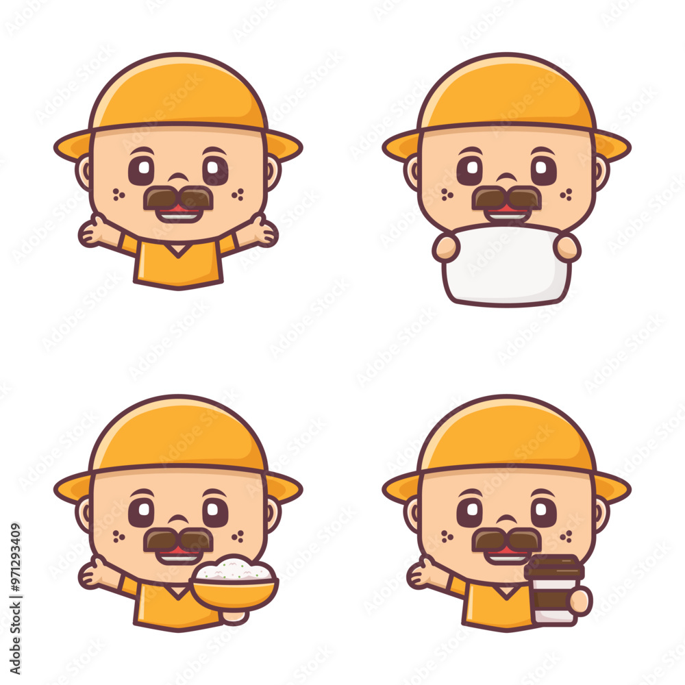 cute cartoon character with different poses and expressions cute cartoon character with different poses and expressions
