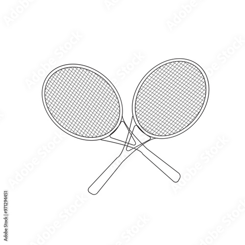 Tennis racket illustration. Sport club item or symbol.
