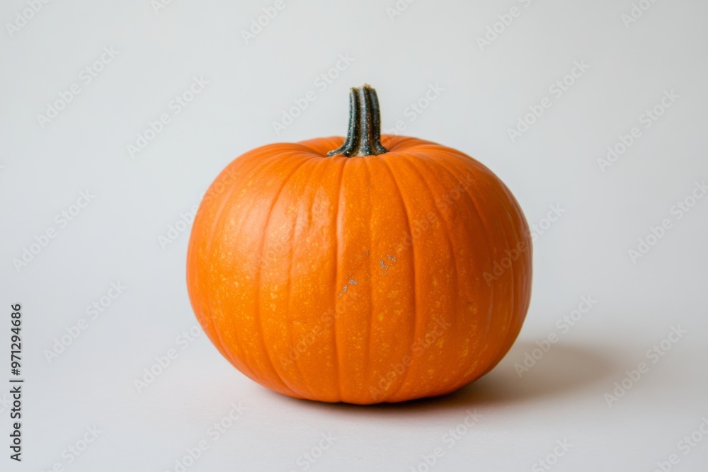 Bright Orange Pumpkin on a White Background, Ideal for Autumn Decor and Festivities Bright Orange Pumpkin on a White Background, Ideal for Autumn Decor and Festivities