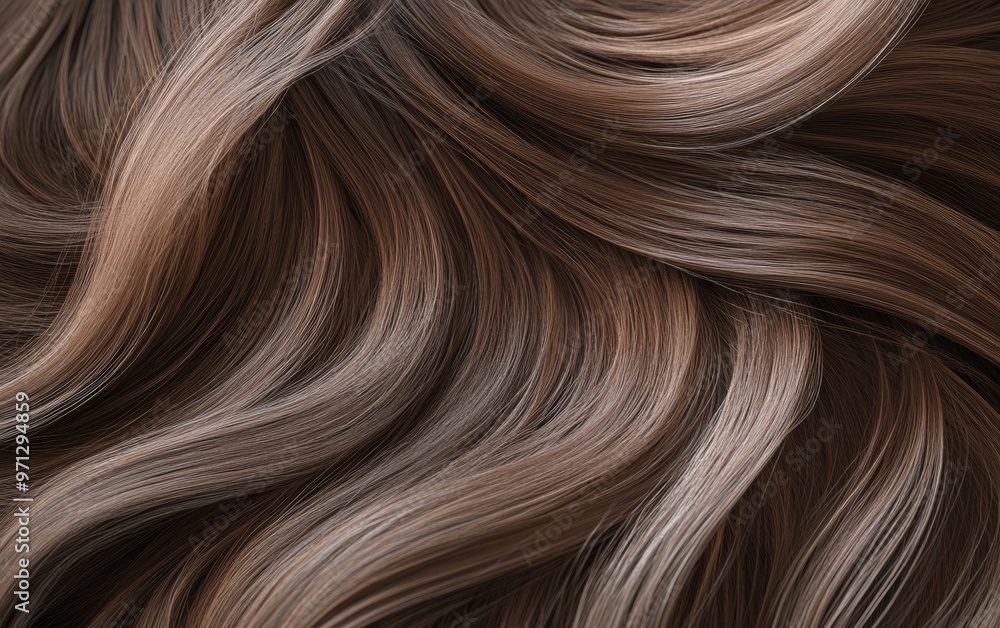 Naklejka premium Long and beauty woman hair texture background wallpaper. Wave and shiny well-groomed hair. 