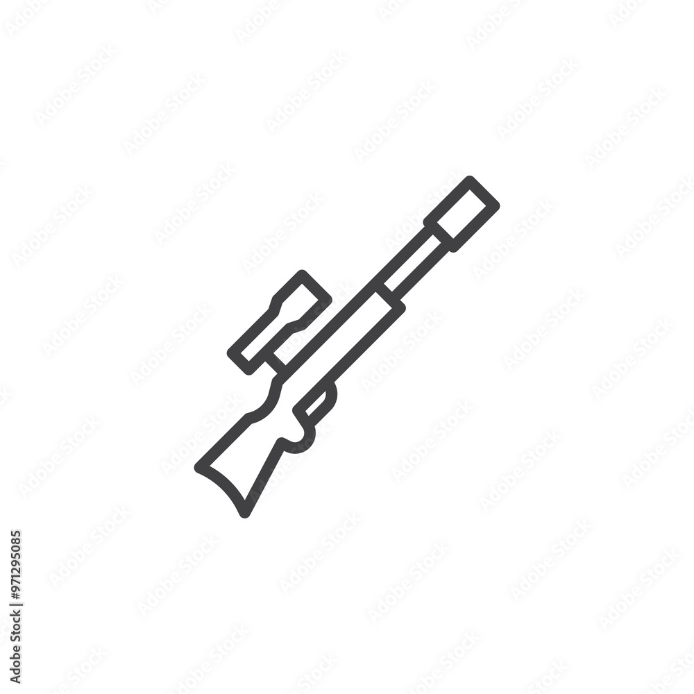 Sniper Rifle line icon Sniper Rifle line icon