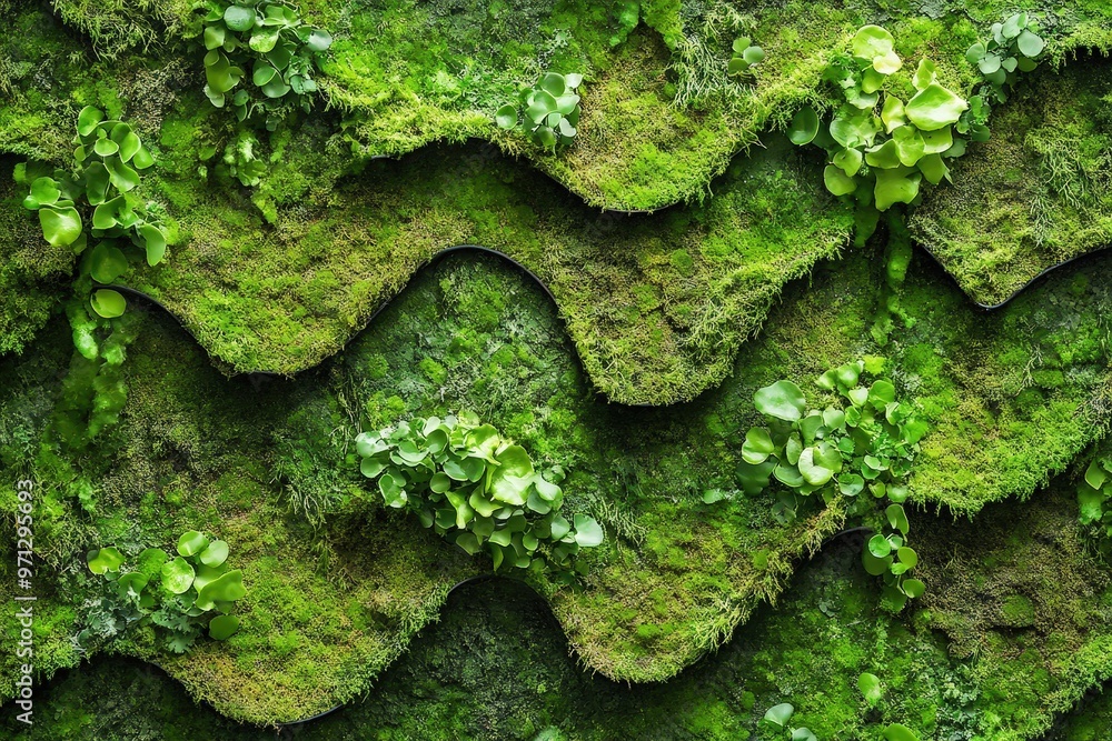 Seamless moss encrusted pattern with lush greenery. Seamless moss encrusted pattern with lush greenery.