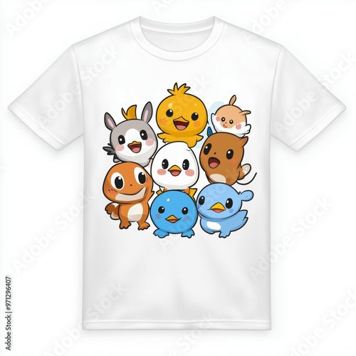 Cute Cartoon Animals T Shirt Design for Kids photo