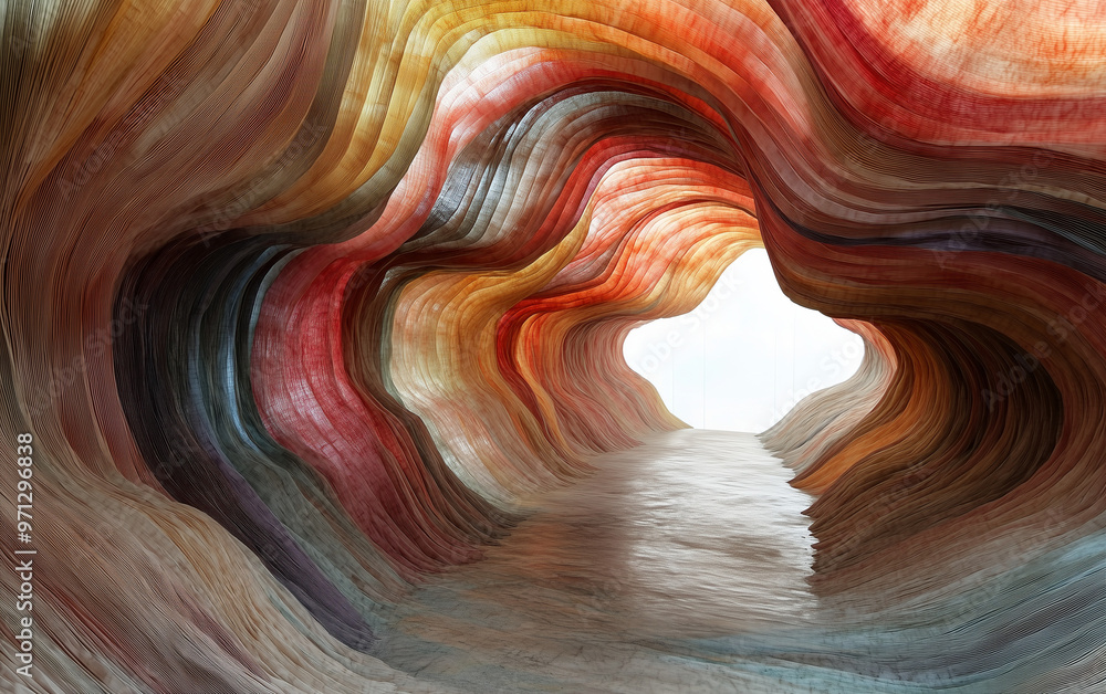 Obraz premium colored paper spatial installation