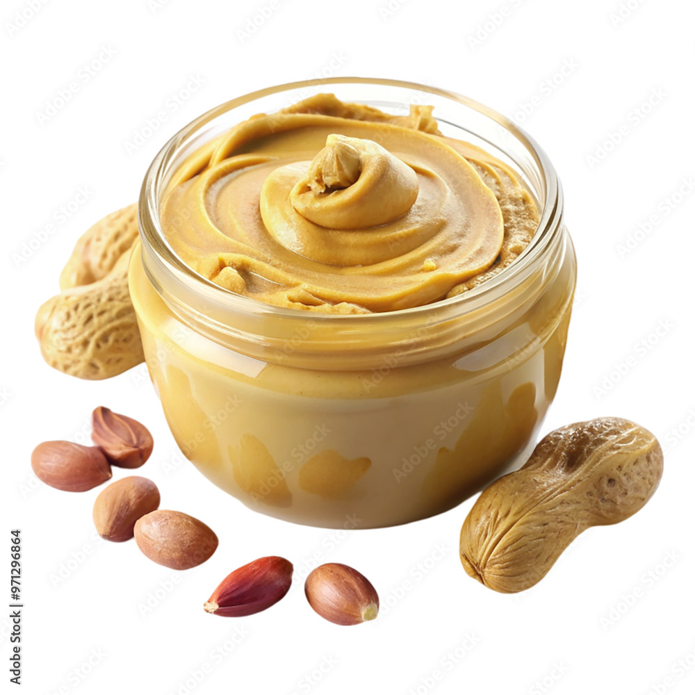 Creamy peanut butter with nuts Isolated on transparent background. Creamy peanut butter with nuts Isolated on transparent background.