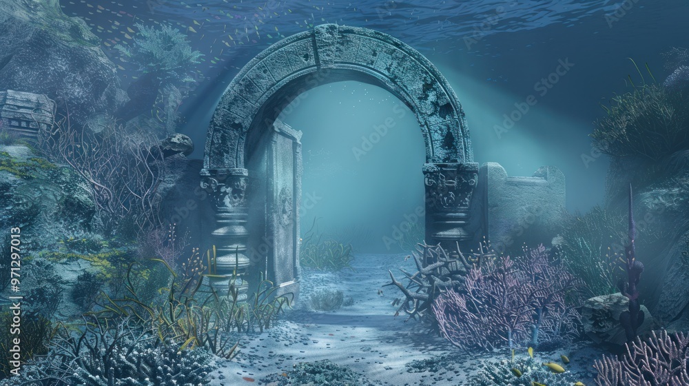 Underwater Ruins and a Mysterious Archway Underwater Ruins and a Mysterious Archway