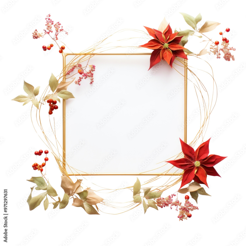 Obraz premium PNG Christmas wreath flower plant.