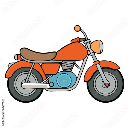 Motorcycle Vector Logo Cartoon Style Illustration isolated on white background photo