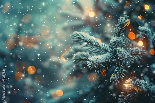 Abstract ASMR Christmas background with soft lights, festive colors, soothing vibe... photo