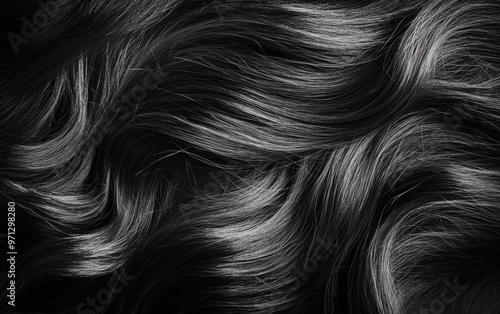 Long and beauty woman hair texture background wallpaper. Wave and shiny well-groomed hair. 