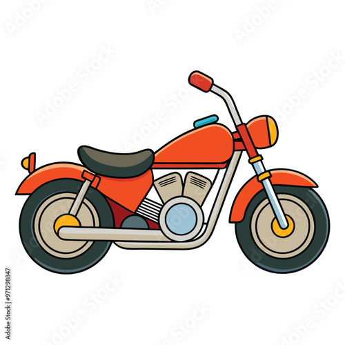 Motorcycle Vector Logo Cartoon Style Illustration isolated on white background photo