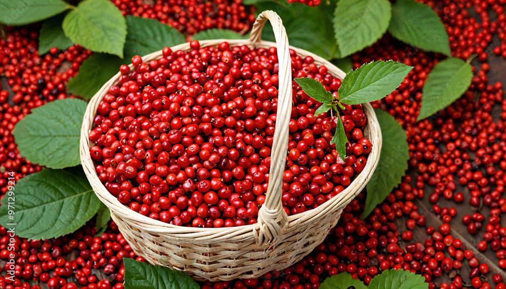 Panier de baies rouges fraîches Panier de baies rouges fraîches