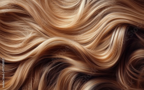 Long and beauty woman hair texture background wallpaper. Wave and shiny well-groomed hair. 