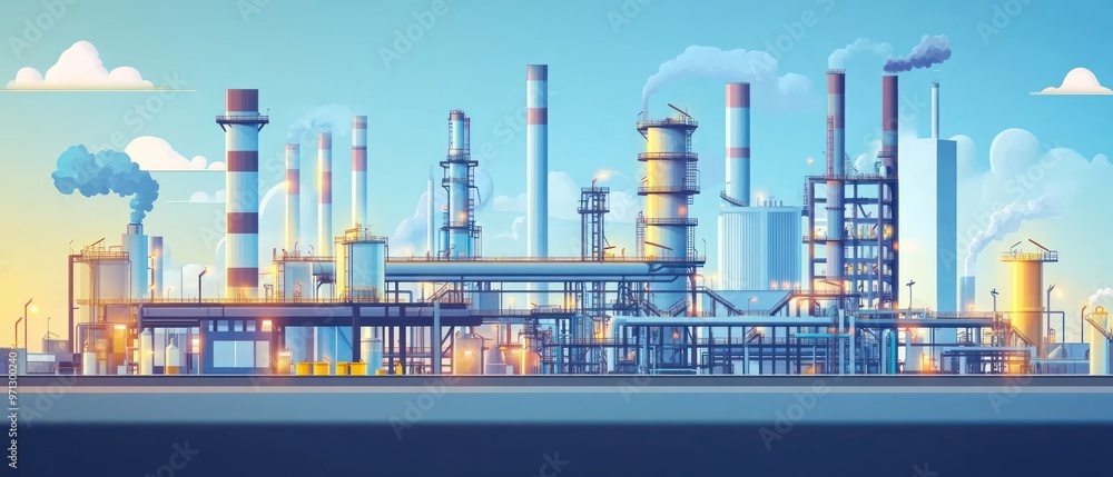 Obraz premium Industrial Complex Illustration