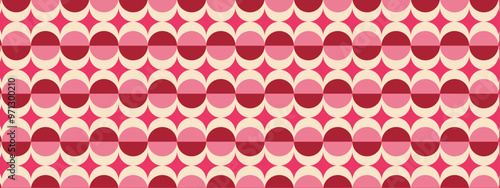 50s Mid Century Modern Seamless Pattern, Vector Pattern