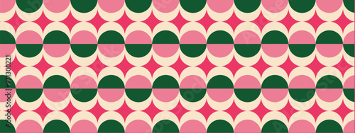 50s Mid Century Modern Seamless Pattern, Vector Pattern