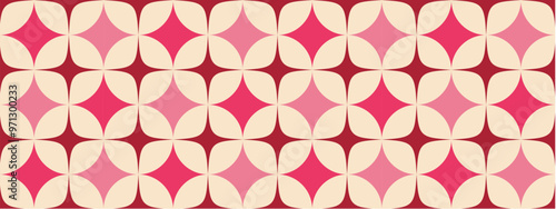 50s Mid Century Modern Seamless Pattern, Vector Pattern