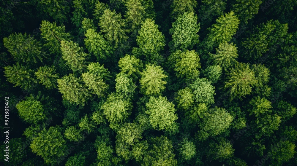 Aerial view of lush undisturbed forest landscape for conservation and nature studies. Aerial view of lush undisturbed forest landscape for conservation and nature studies.