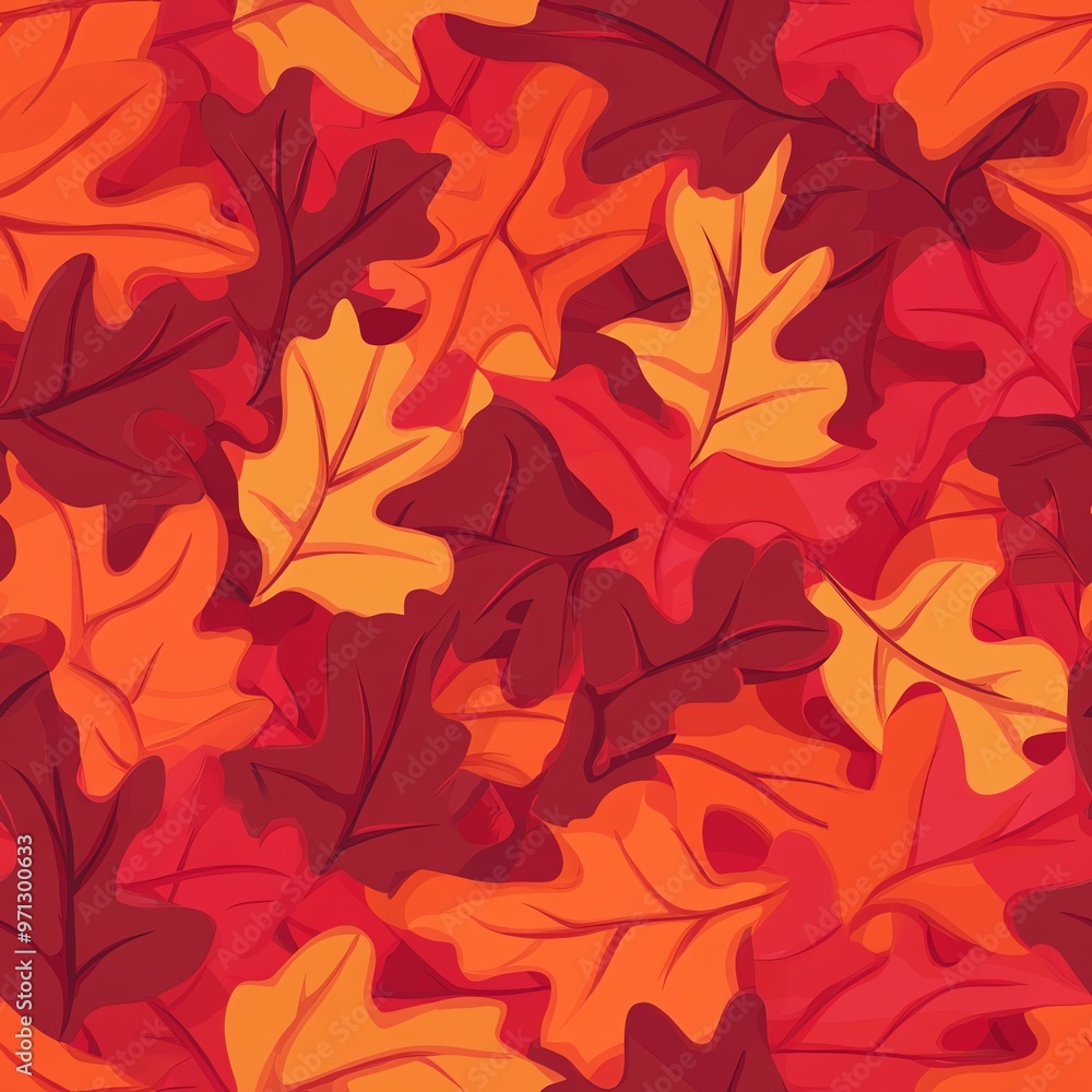 background autumn Maple oak Leaves Seamless Pattern background autumn Maple oak Leaves Seamless Pattern