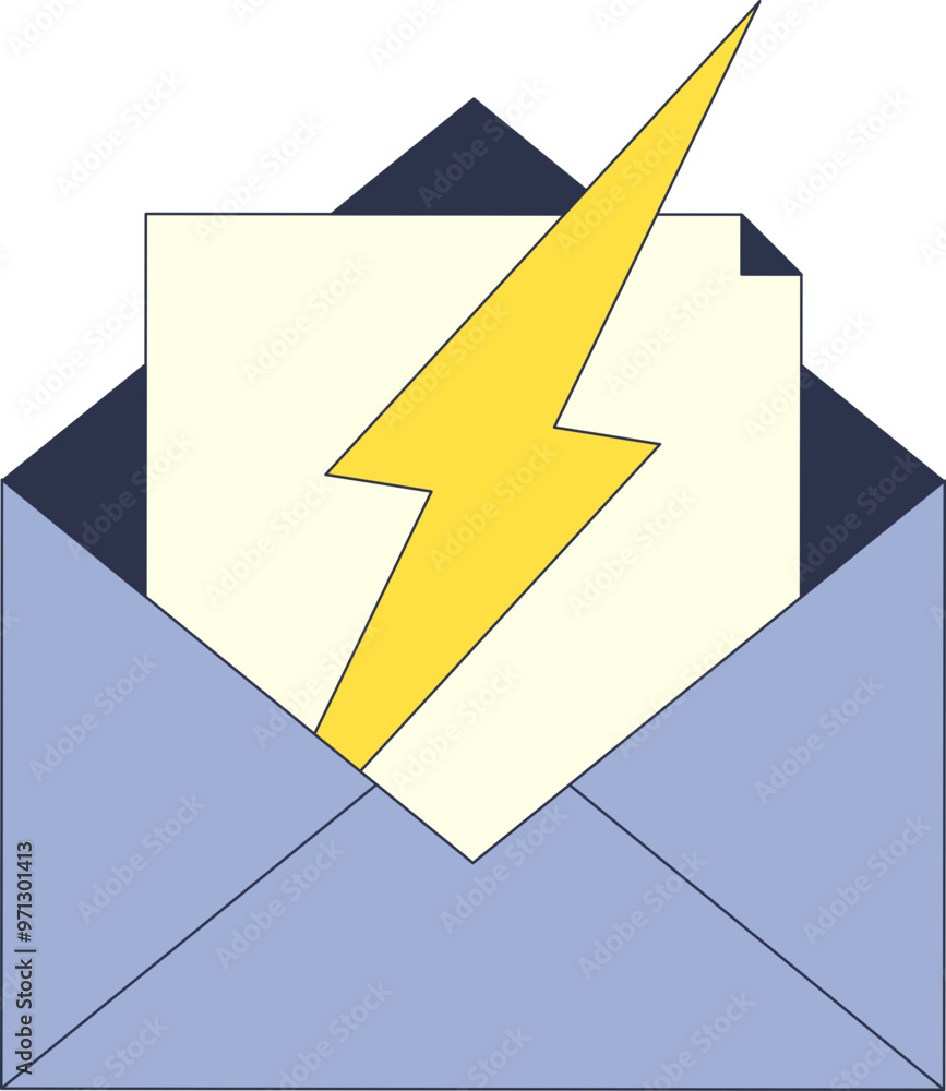 An envelope with a yellow lightning bolt, symbolizing fast email marketing. An envelope with a yellow lightning bolt, symbolizing fast email marketing.