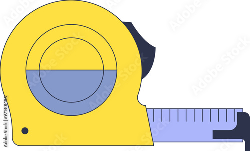 Yellow retractable tape measure partially extended, symbolizing precision and measurement in construction and DIY.