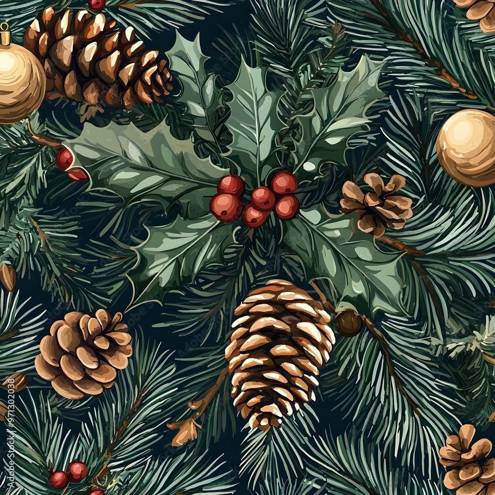 Fototapeta premium Christmas pattern