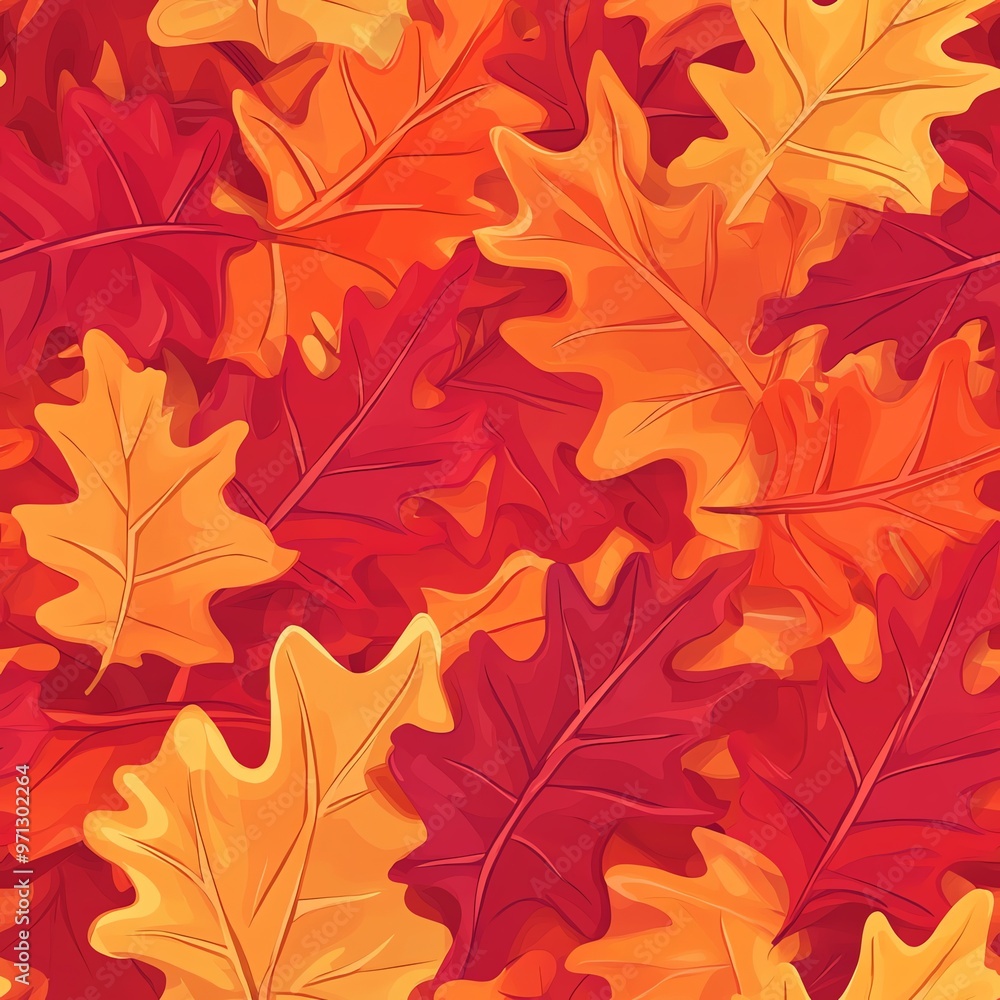 Obraz premium background autumn Maple oak Leaves Seamless Pattern