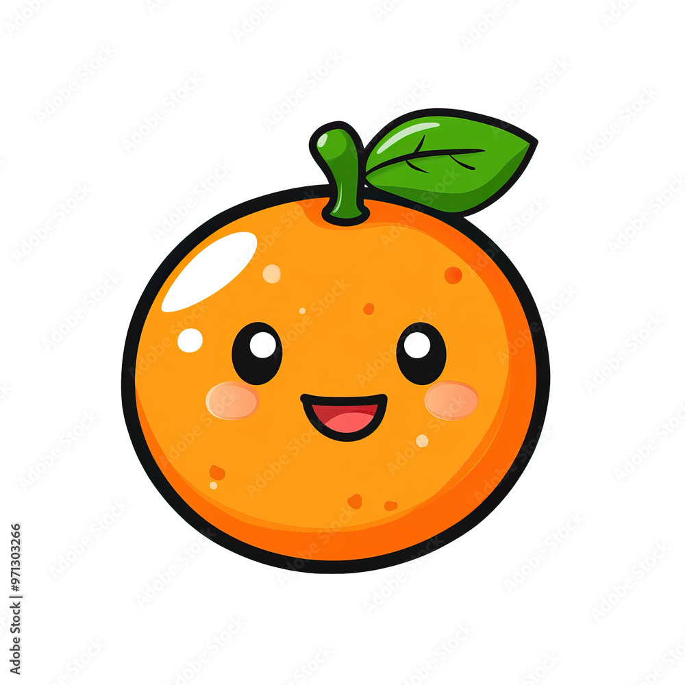 This image showcases an adorable orange fruit with a cheerful expression, complete with rosy cheeks and a cute green leaf on its head, perfect for stock illustrations. This image showcases an adorable orange fruit with a cheerful expression, complete with rosy cheeks and a cute green leaf on its head, perfect for stock illustrations.