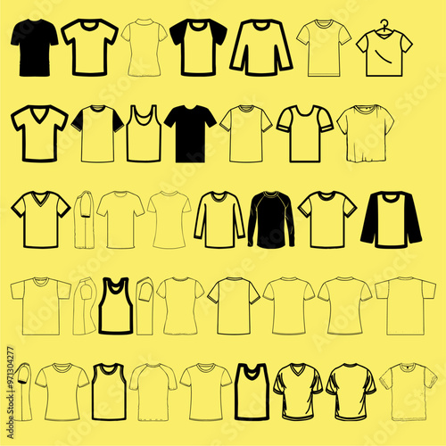 various type of shirt vector