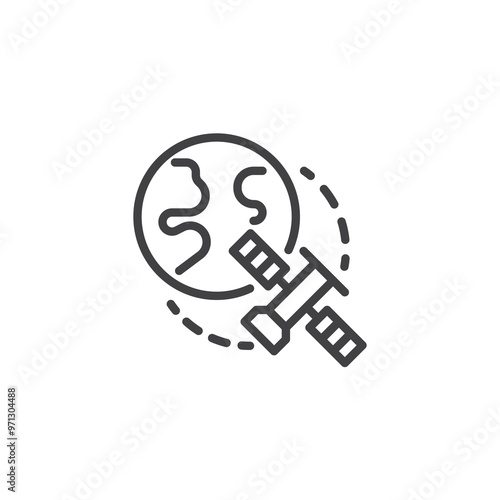 Spy satellite line icon