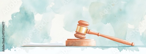 judge gavel and small house, working with documents, signing contract agreements signing contract agreements. Real estate law, divorce property, house foreclosure and bankruptcy concept.