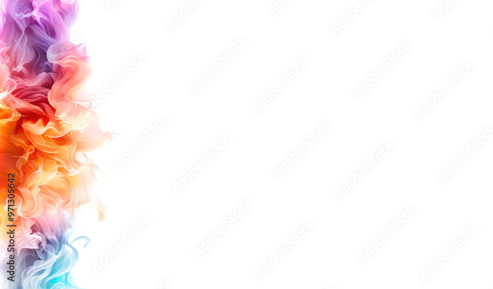 Multi-colored mist on transparent background, vibrant gradient Multi-colored mist on transparent background, vibrant gradient