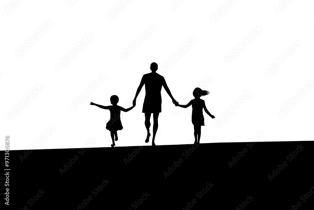 PNG Family silhouette outdoors beach. PNG Family silhouette outdoors beach.