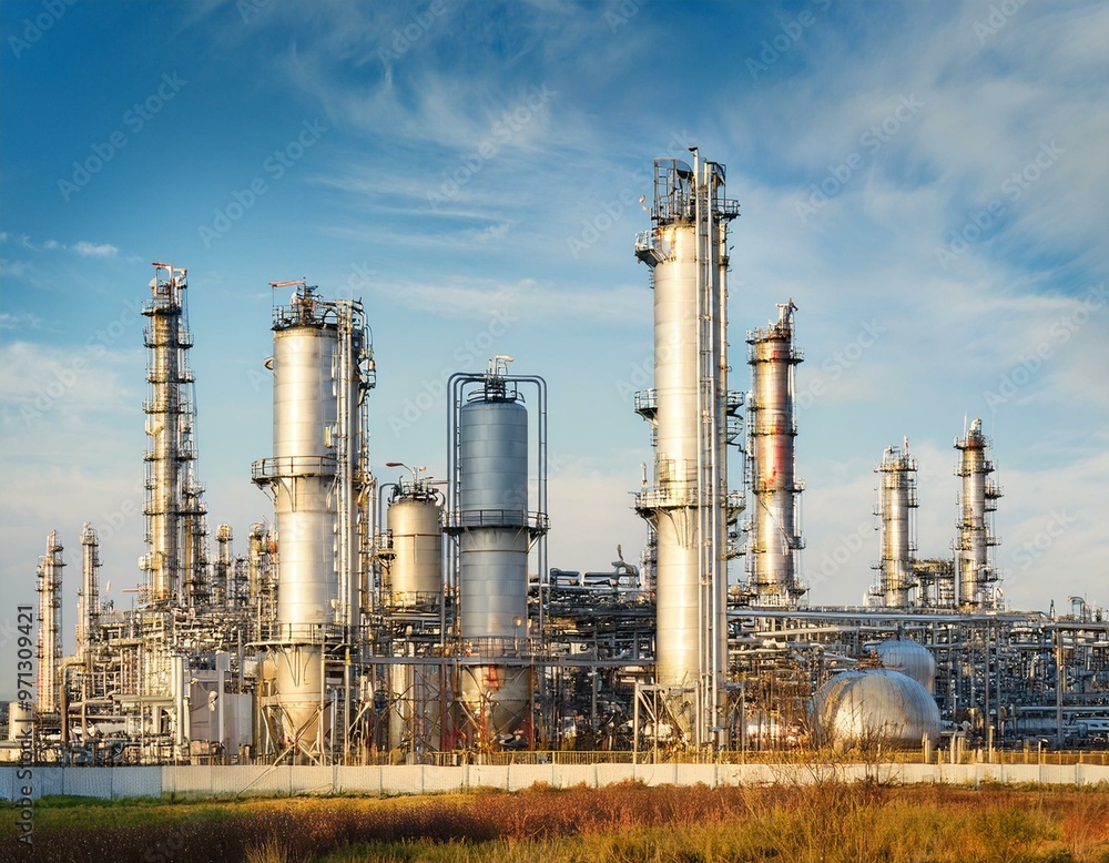 Massive Oil Refinery With Multiple Tanks Massive Oil Refinery With Multiple Tanks