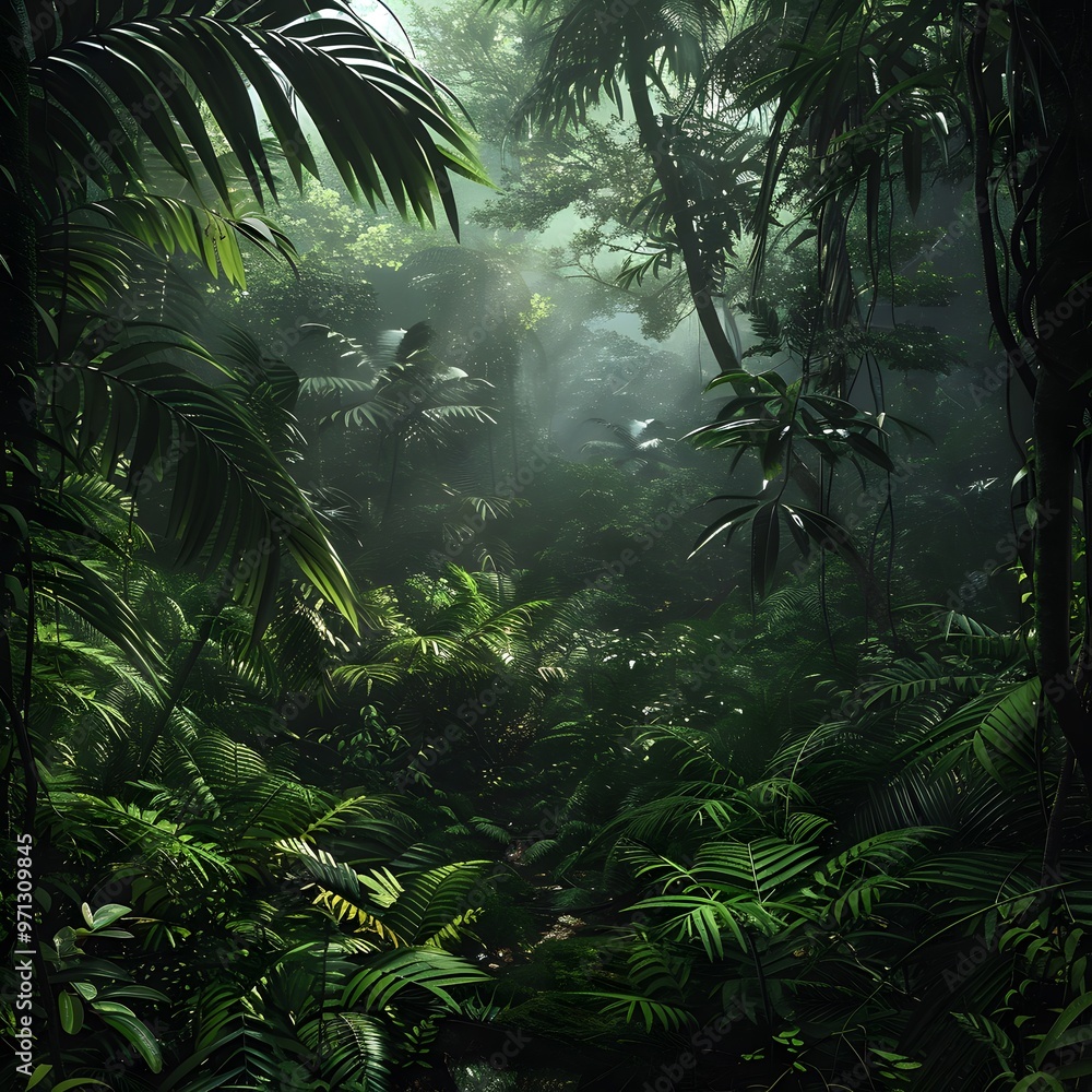 Deep tropical jungles of Southeast Asia in august Deep tropical jungles of Southeast Asia in august