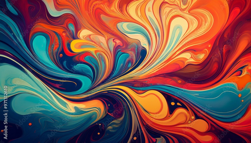 Vibrant Abstract Swirl Pattern with Marbled Effect Vibrant Abstract Swirl Pattern with Marbled Effect