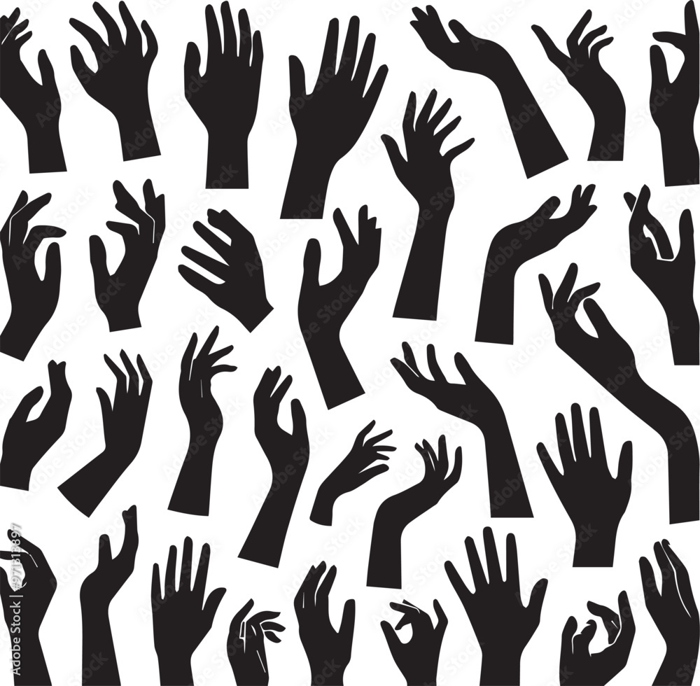 hands illustration,Silhouettes of hands in various positions vector hands illustration,Silhouettes of hands in various positions vector