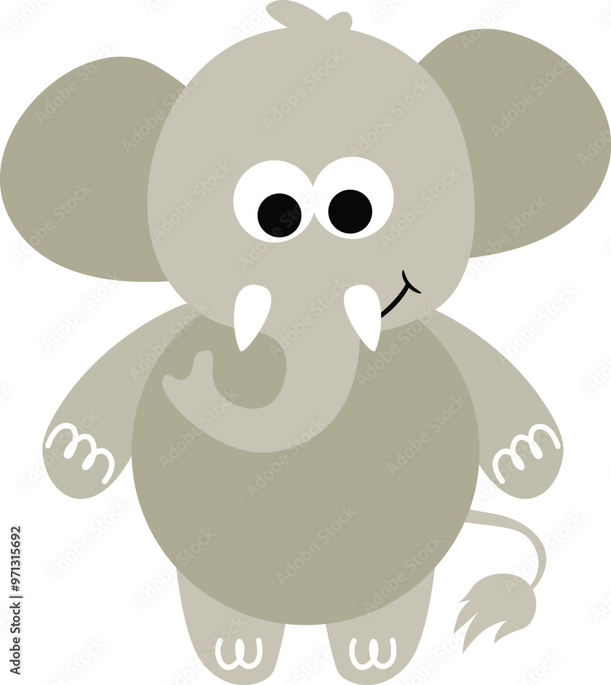 Obraz premium Adorable elephant standing isolated on white