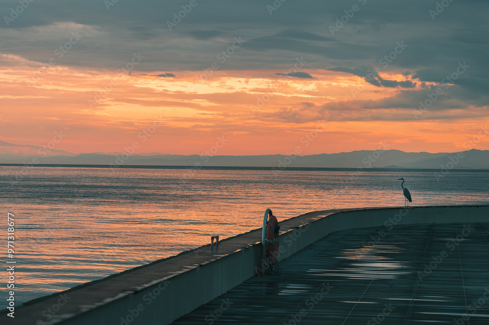 Obraz premium Sunset on the pier