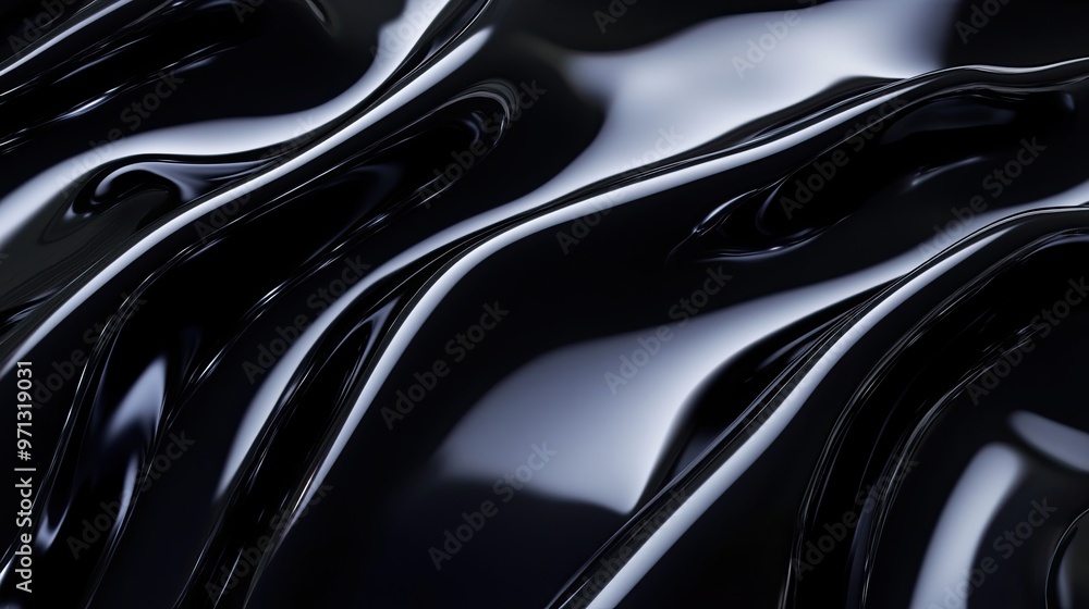 high-gloss black material with precise light reflections showcasing intricate textures and smooth surfaces in a modern abstract composition high-gloss black material with precise light reflections showcasing intricate textures and smooth surfaces in a modern abstract composition