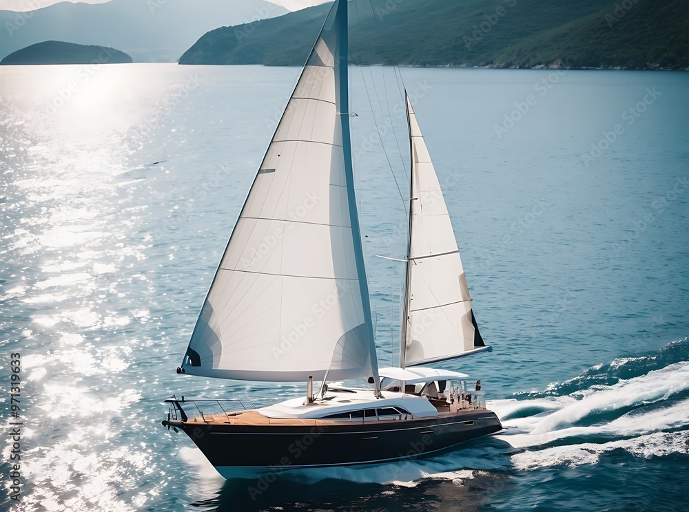 Fototapeta premium Sailboat watercraft vehicle yacht