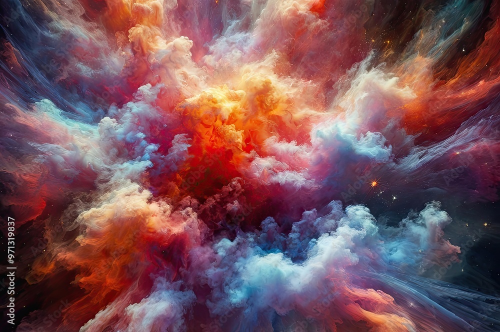 Explosive Swirl of Color: A Cosmic Nebula Explosive Swirl of Color: A Cosmic Nebula